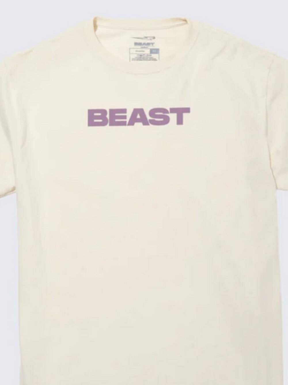 Official Mr. Beast store Youth Medium tee - Cream and Lilac